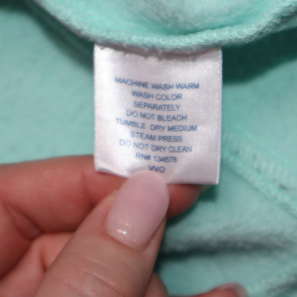 Vineyard Vines Womens Large Mint Green Quarter Zip Fleece Pullover Whale Logo - Picture 9 of 11